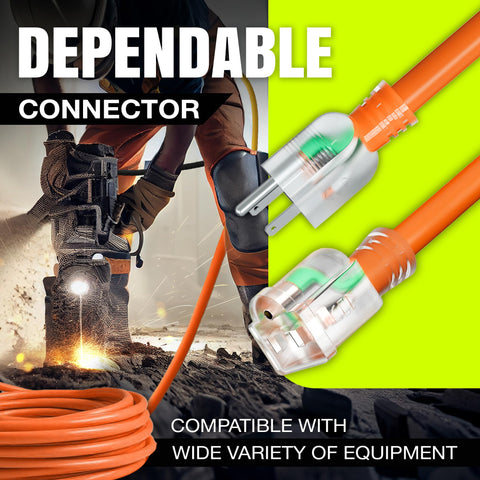 LifeSupplyUSA Lighted end shows power status for safer connections.