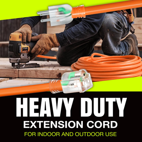 LifeSupplyUSA outdoor-indoor power cord ideal for lawn tools.