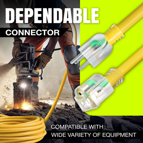 LifeSupplyUSA yellow extension cord emphasizes visibility for safer outdoor work.