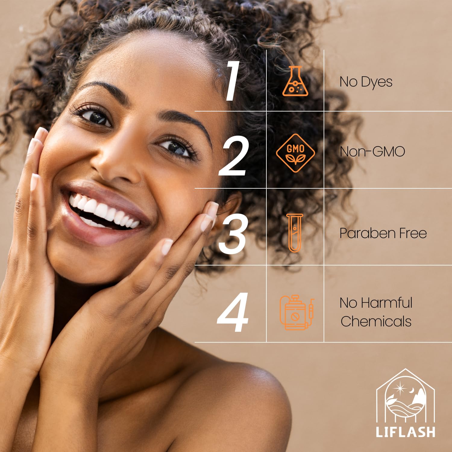 LIFLASH natural ingredient blend label with shea butter and oils