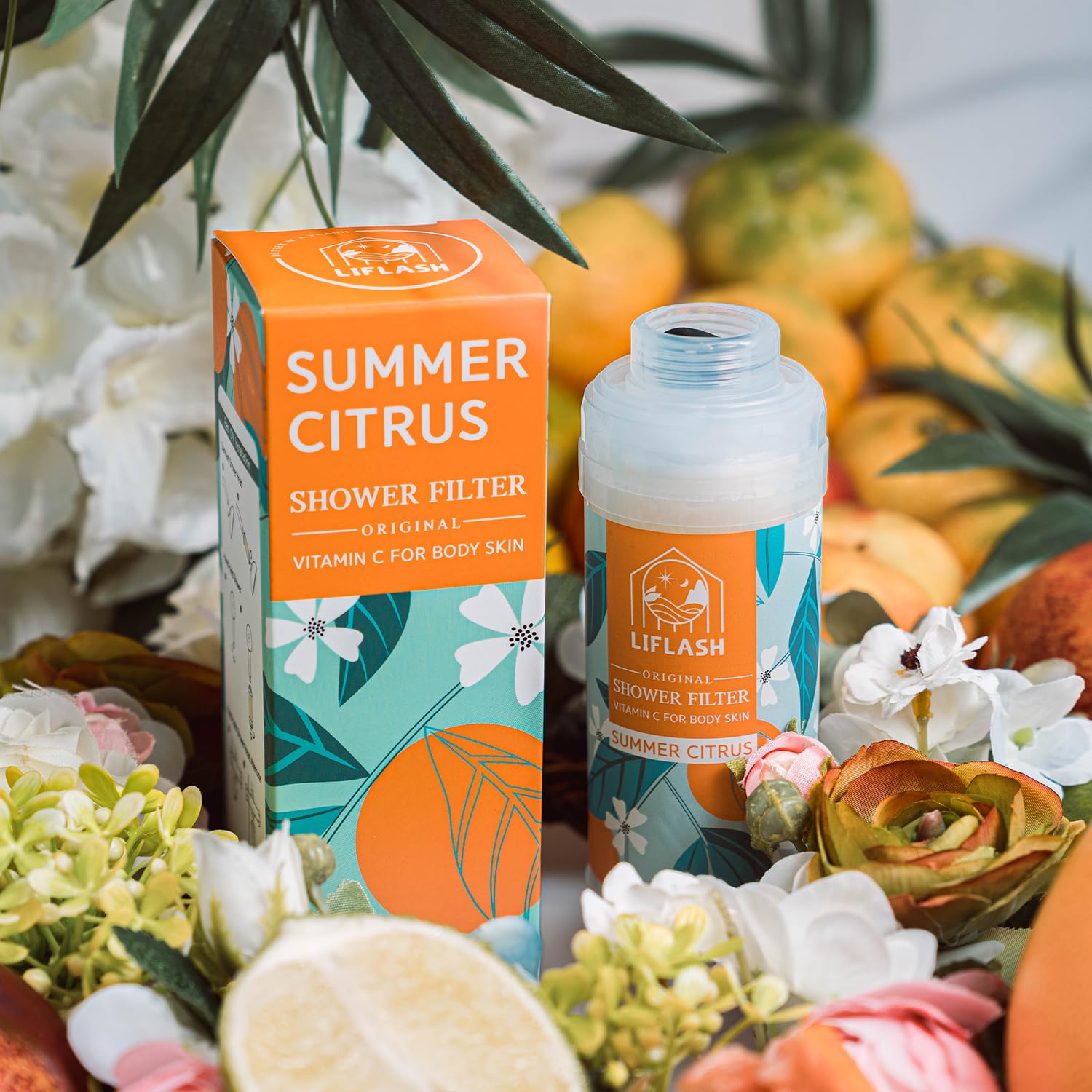 LIFLASH Summer Citrus filter in hand shows compact travel-friendly design.