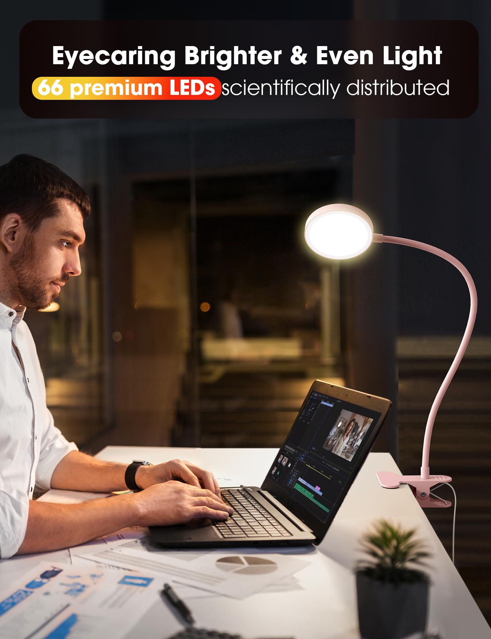 LiFMIRA bedside clip lamp's strong clamp keeps it secure.