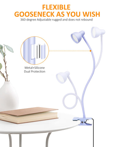 LiFMIRA clip-on bedside light provides steady illumination for nighttime reading