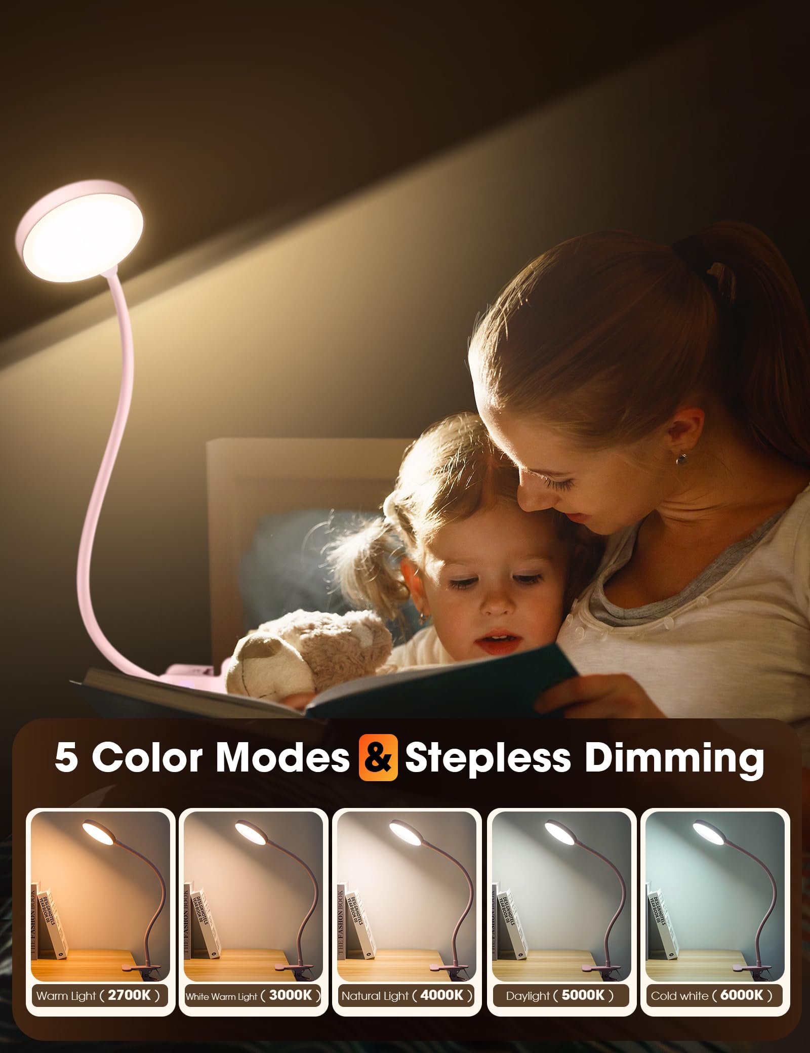 LiFMIRA gooseneck provides 360-degree adjustable lighting angle.