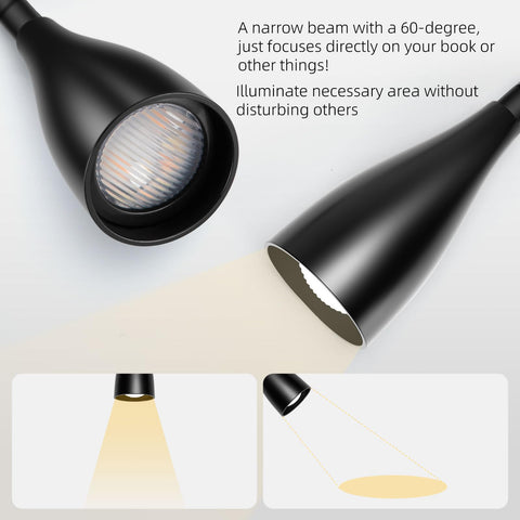 LiFMIRA USB charging bedside light keeps devices powered overnight.