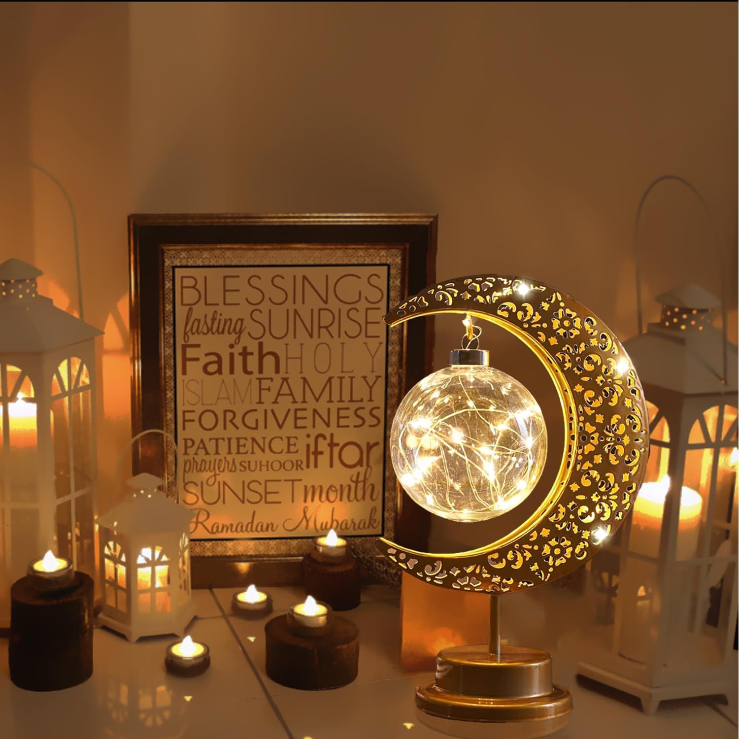 Lifnatty battery-operated moon lamp for wireless placement anywhere