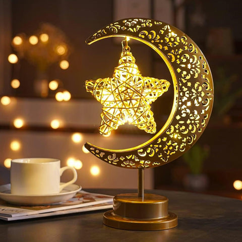 Lifnatty enchanted lunar night light adds cozy bedroom ambiance.