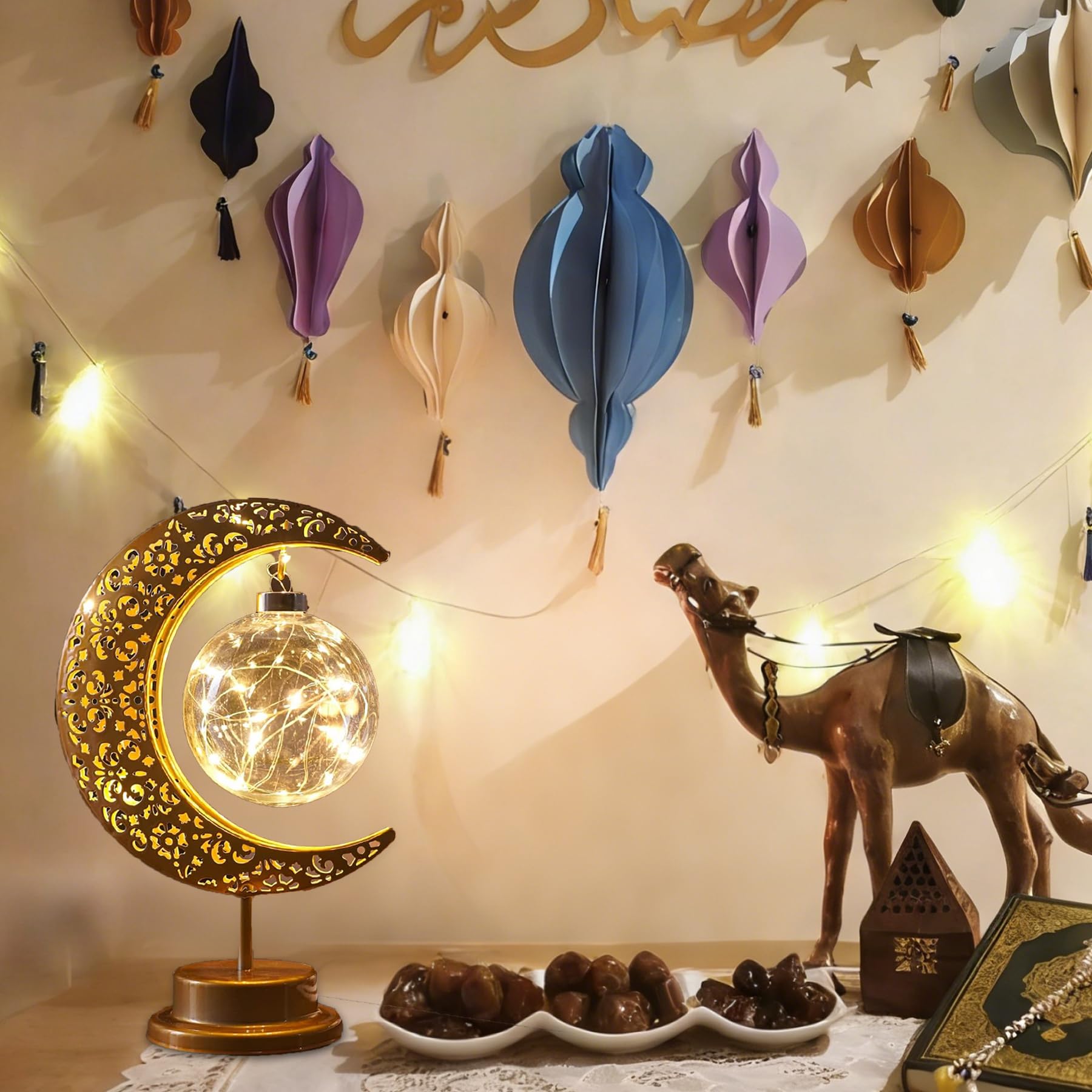Lifnatty moon lamp transparent ball design casts elegant shadows day and night
