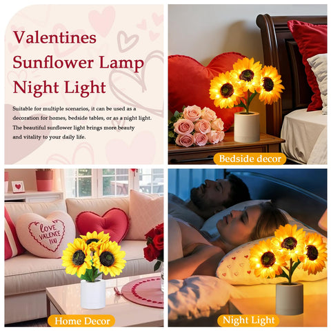 Lifnatty Sunflower Lamp charges via USB for easy recharging.