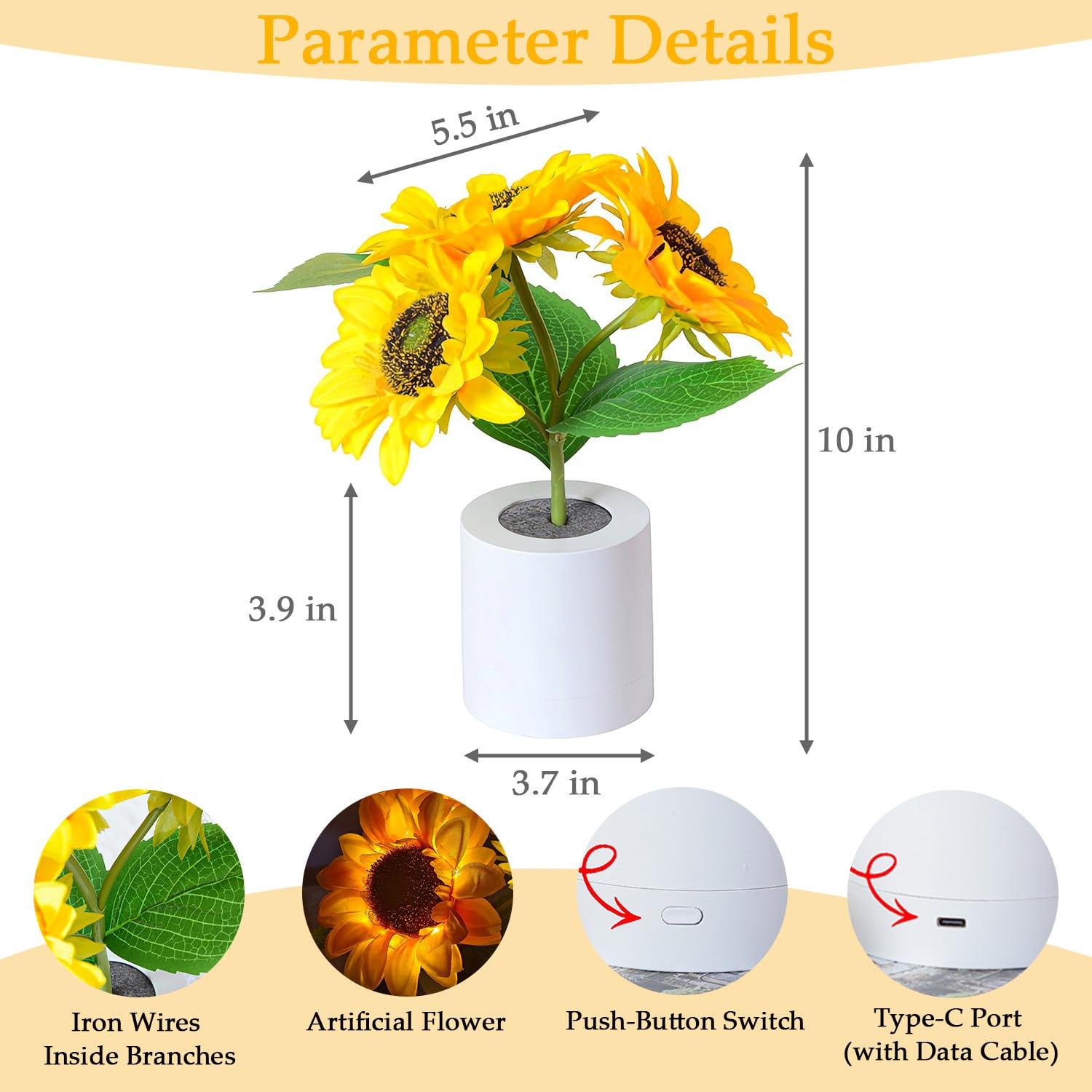Valentine gift-ready Lifnatty Sunflower Lamp evokes warmth and lasting sentiment.