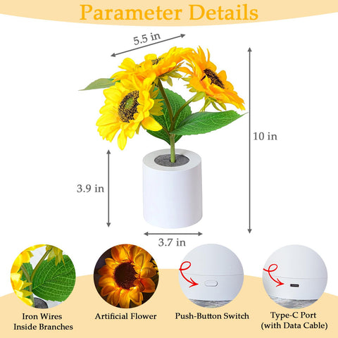 Valentine gift-ready Lifnatty Sunflower Lamp evokes warmth and lasting sentiment.