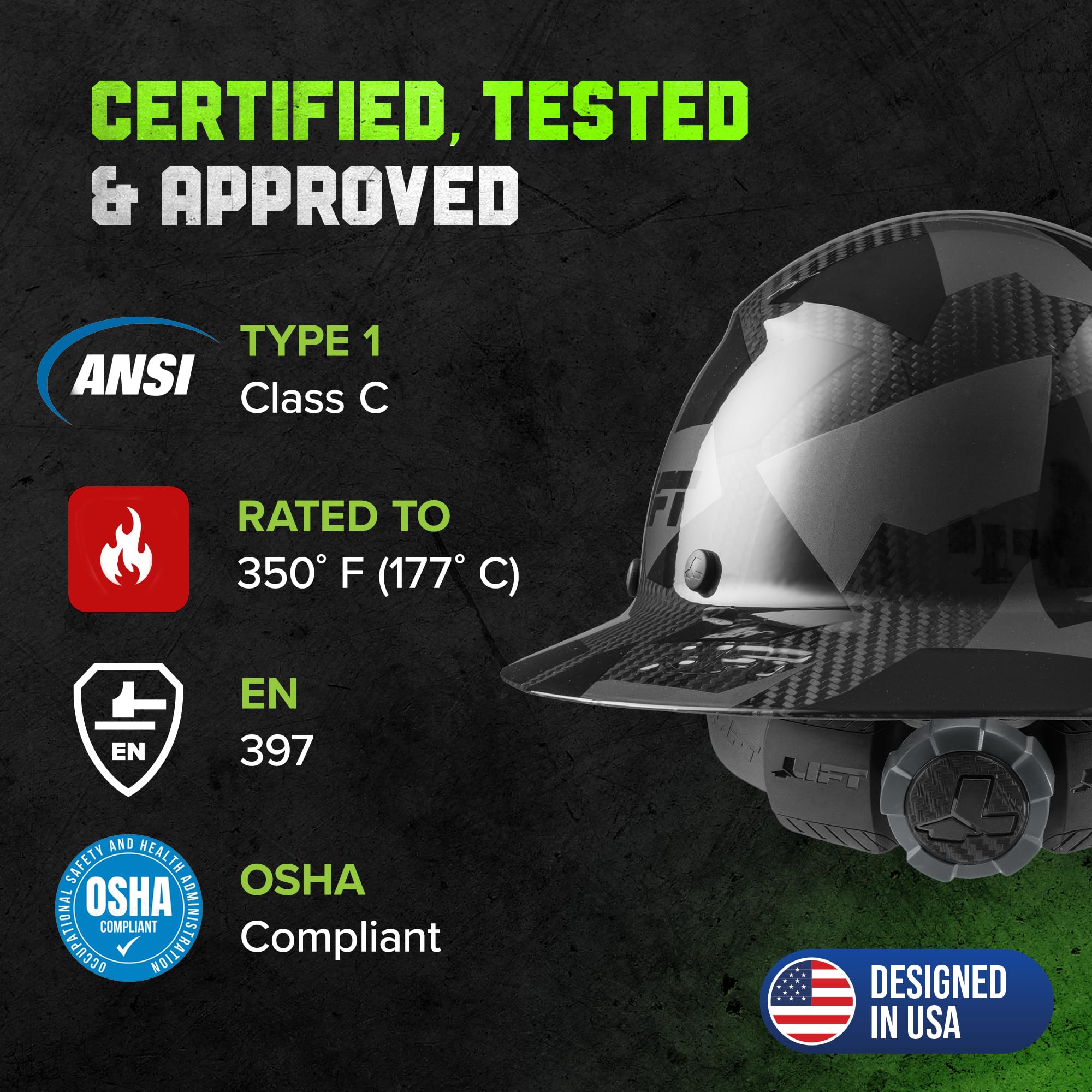 LIFT DAX carbon fiber shell close-up emphasizing high rigidity and impact resistance