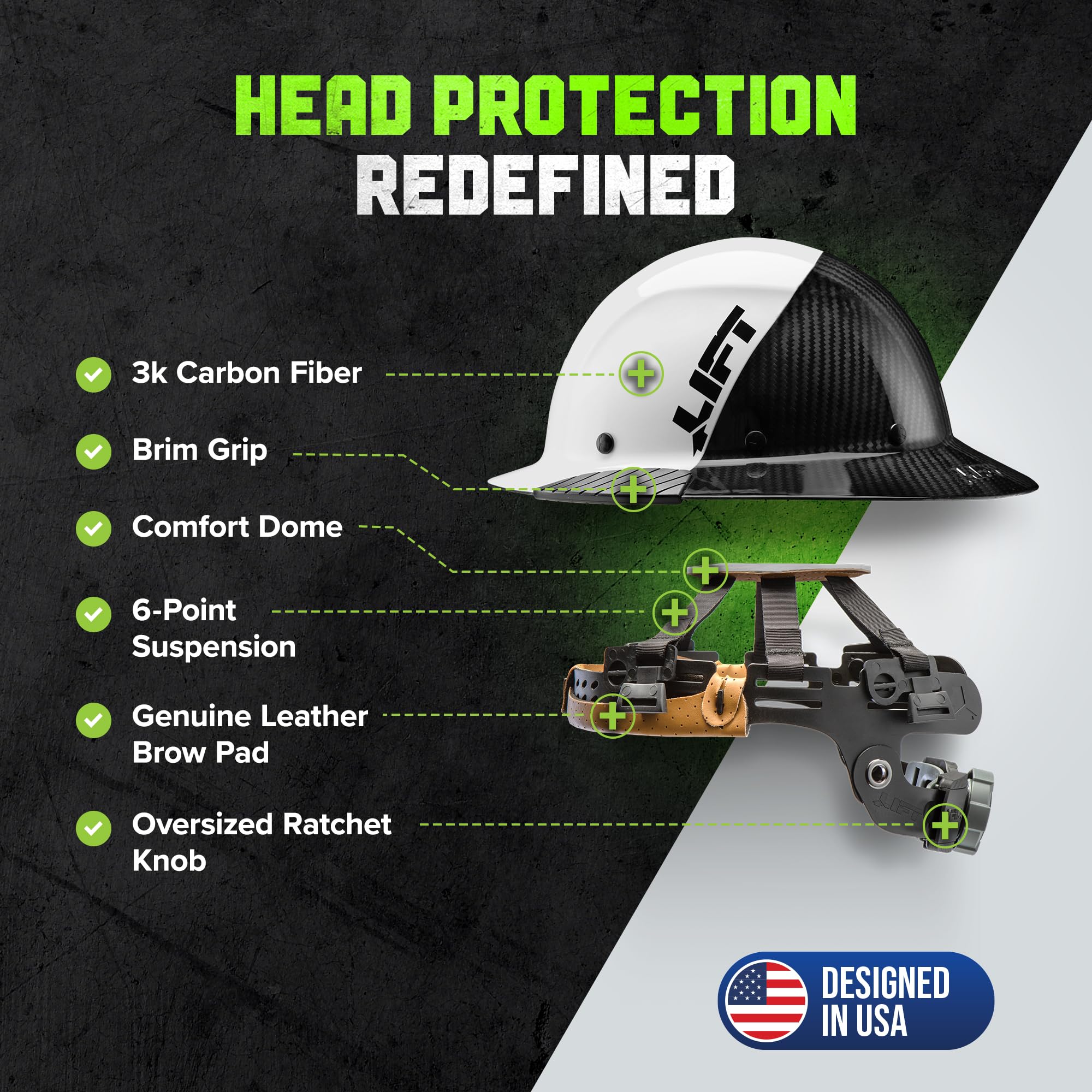LIFT DAX50-50 ratchet dial features easy glove-friendly adjustment.