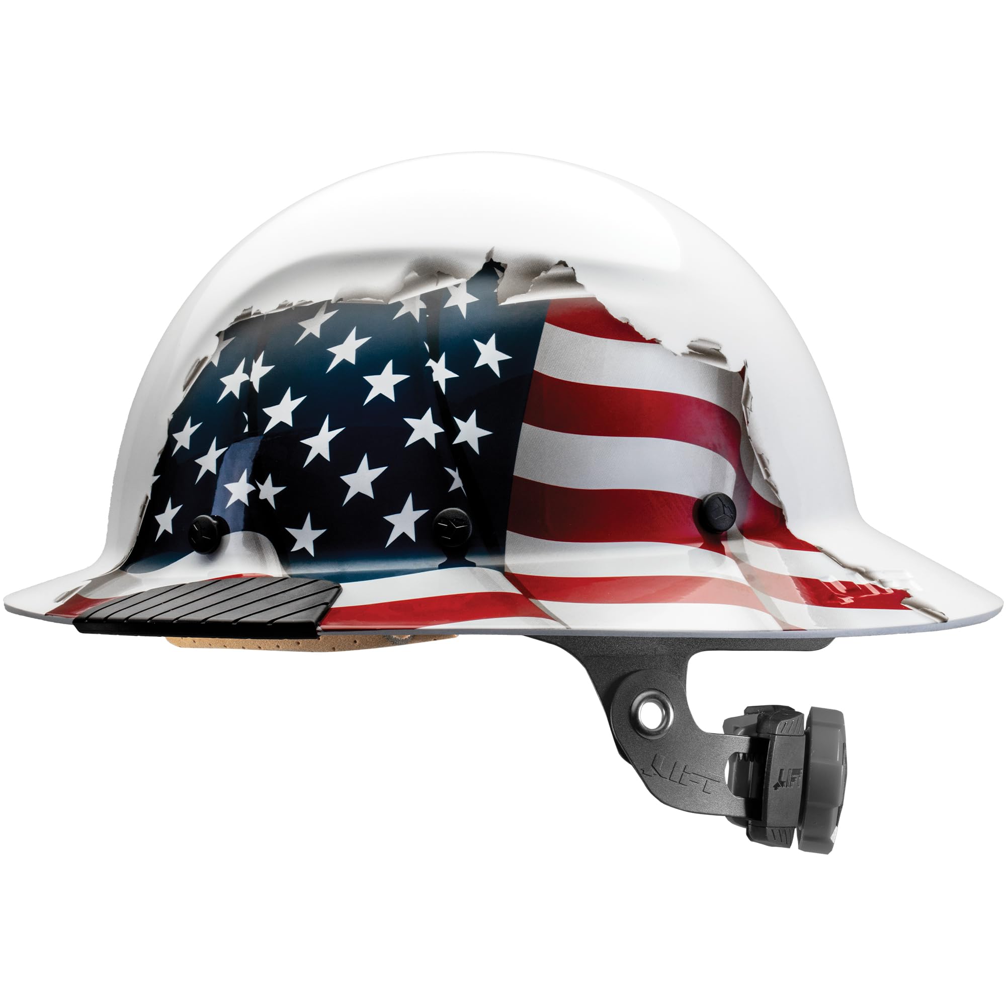 Lift Safety DAX fiber reinforced shell provides strong, lightweight impact protection.