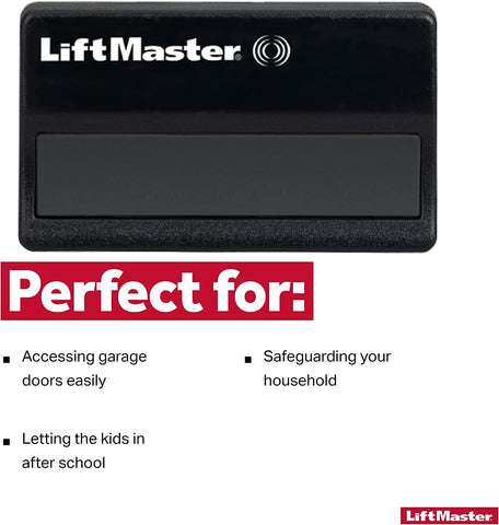 LiftMaster 371LM purple learn button detail showing simple pairing process
