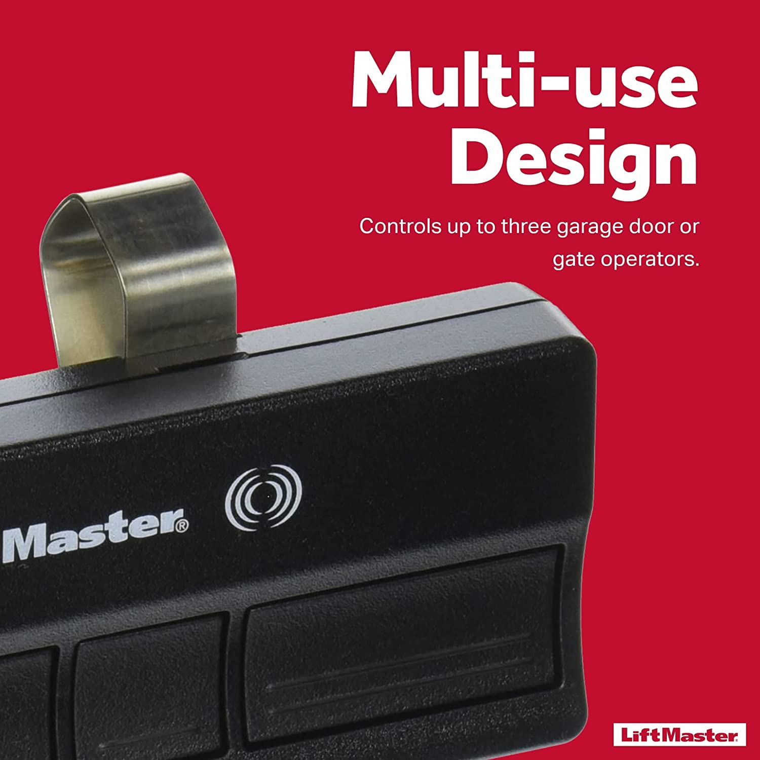 LiftMaster 373LM remote pack shows convenient two-pack option.