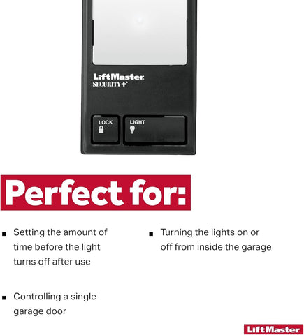 LiftMaster 78LM lock feature helps prevent unintended door operation.