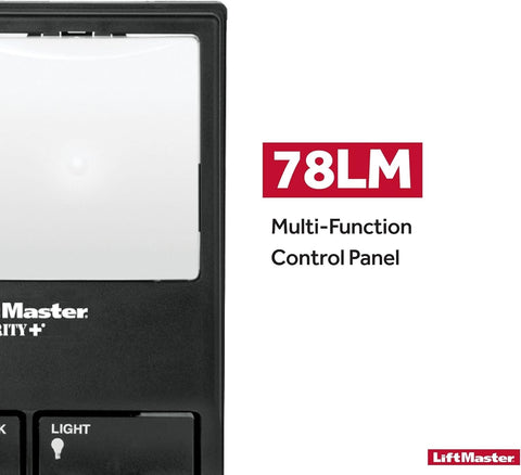 LiftMaster 78LM wall-mount design saves space and keeps controls reachable.