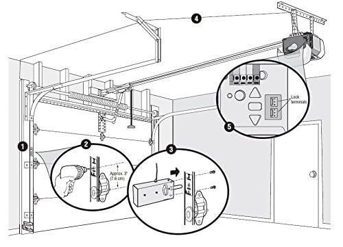LiftMaster 841LM automatic lock engages during door closure.