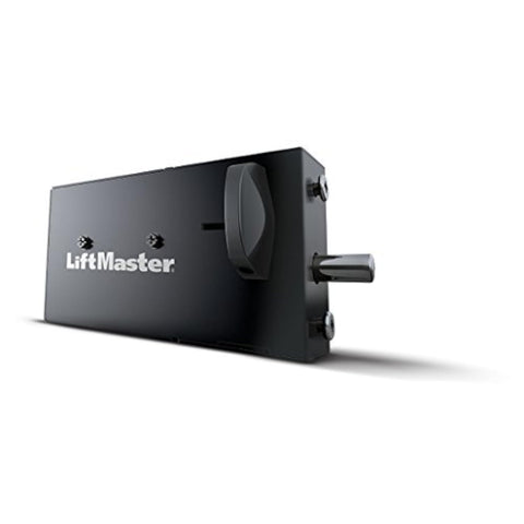 LiftMaster 841LM lock on door demonstrates automatic operation for security.