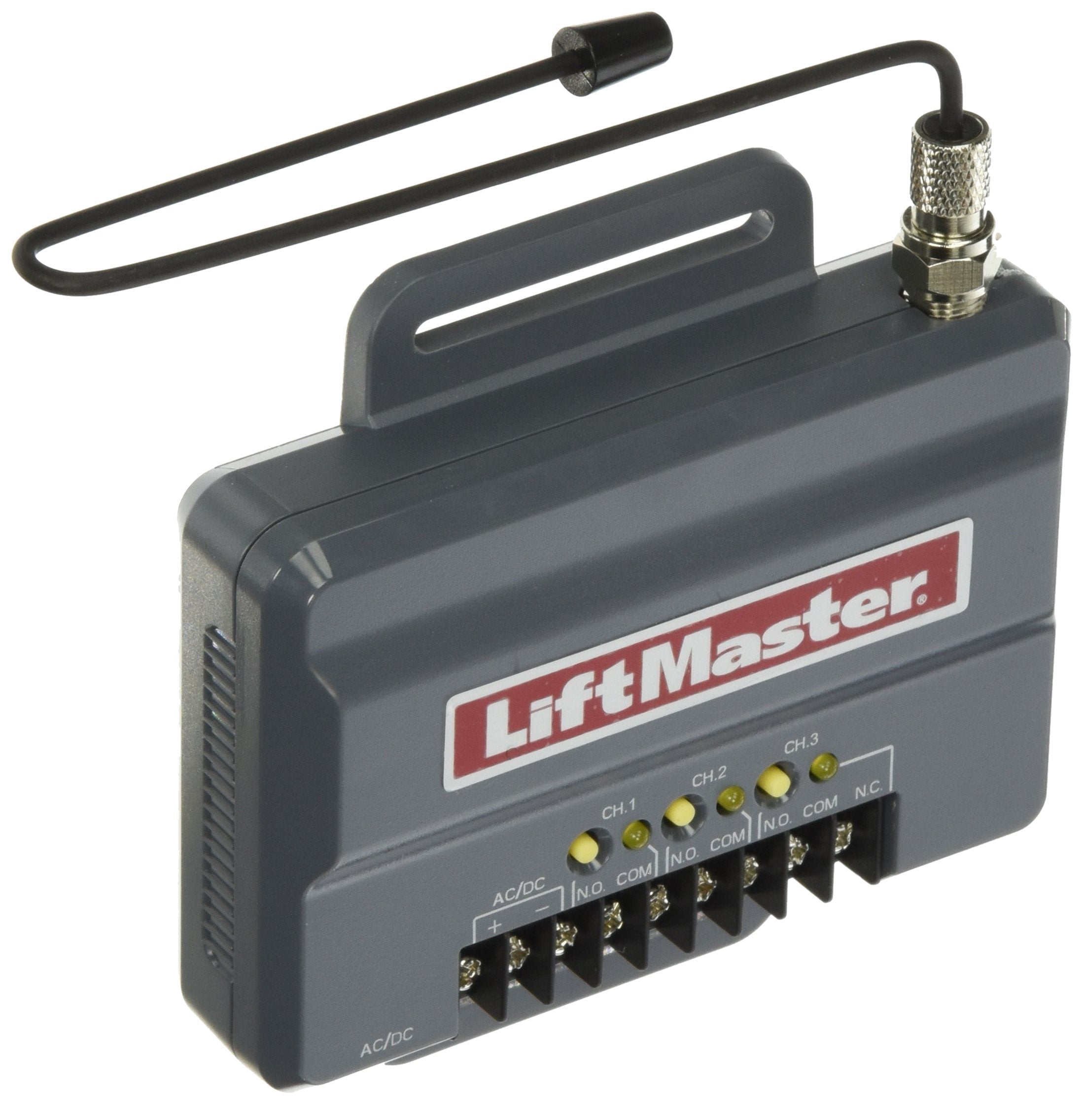 LiftMaster 850LM universal receiver enabling secure vehicle access to gates and garages.