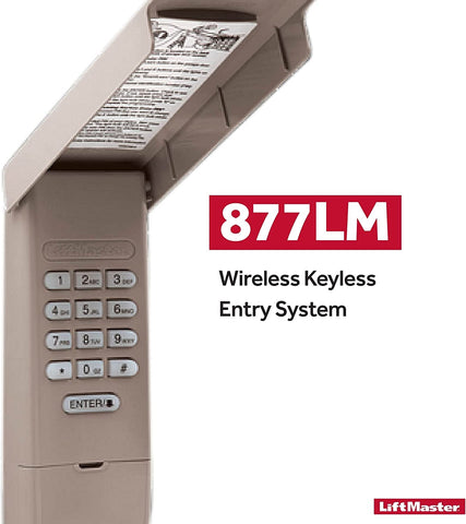LiftMaster 877LM keypad installation in progress for easy setup