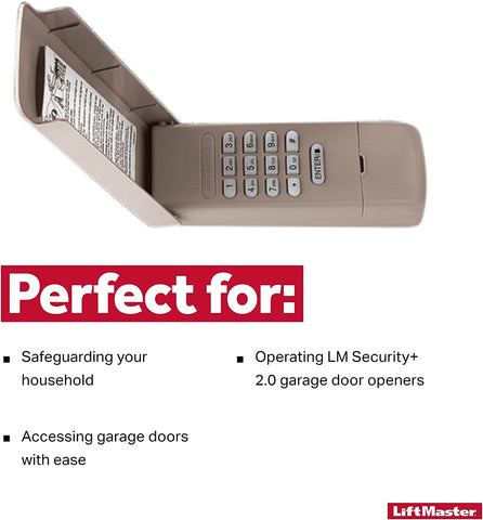 LiftMaster 877LM keypad enabling quick entry to garage