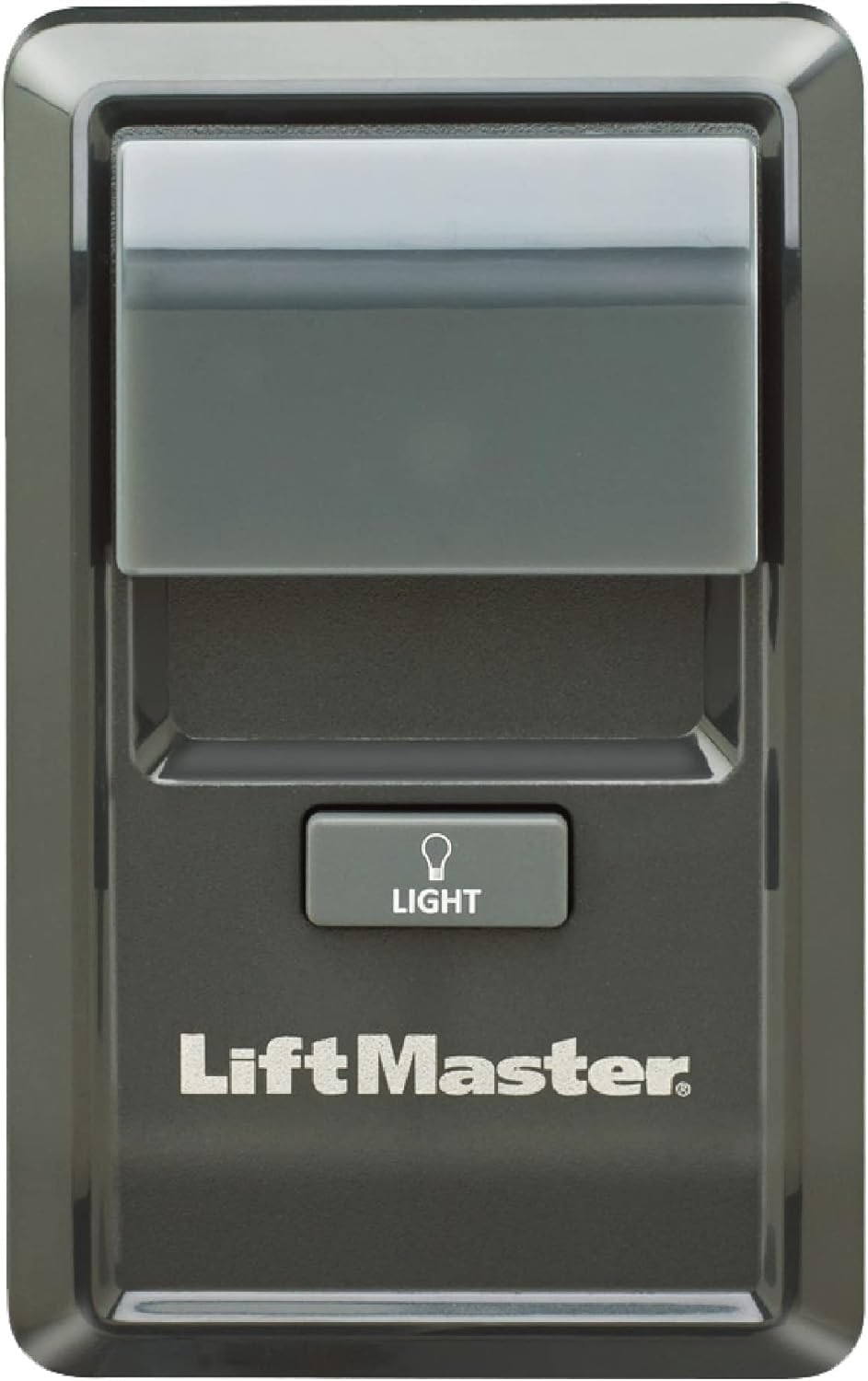 LiftMaster 885LM control panel front view highlighting wireless setup for clutter-free installation.