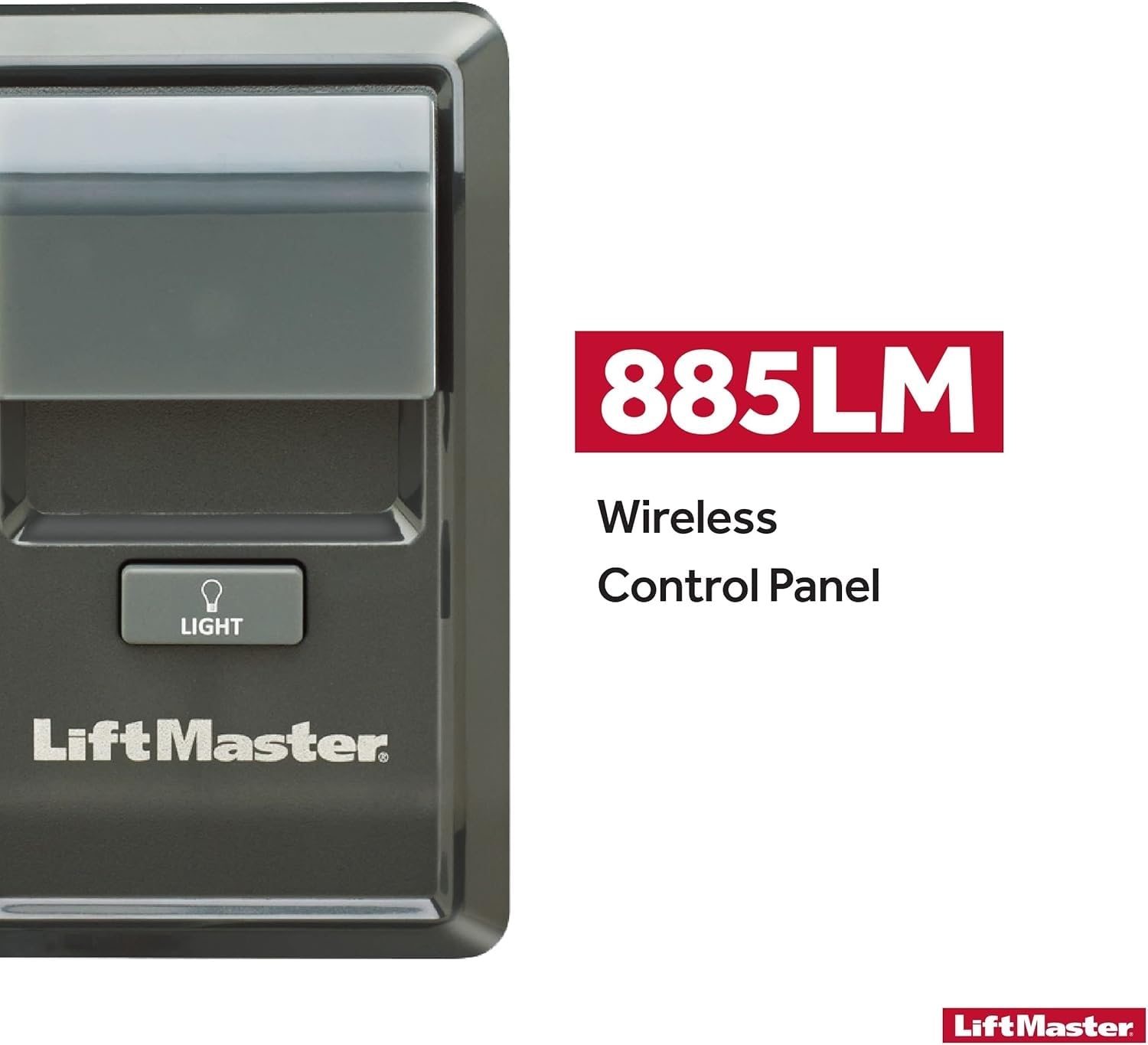 LiftMaster 885LM wireless design for quick, wiring-free garage upgrades.