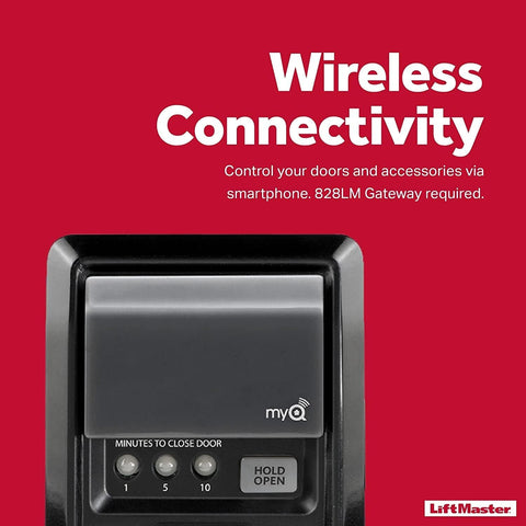 Learn button on LiftMaster 889LMMC highlighting compatibility with older units.