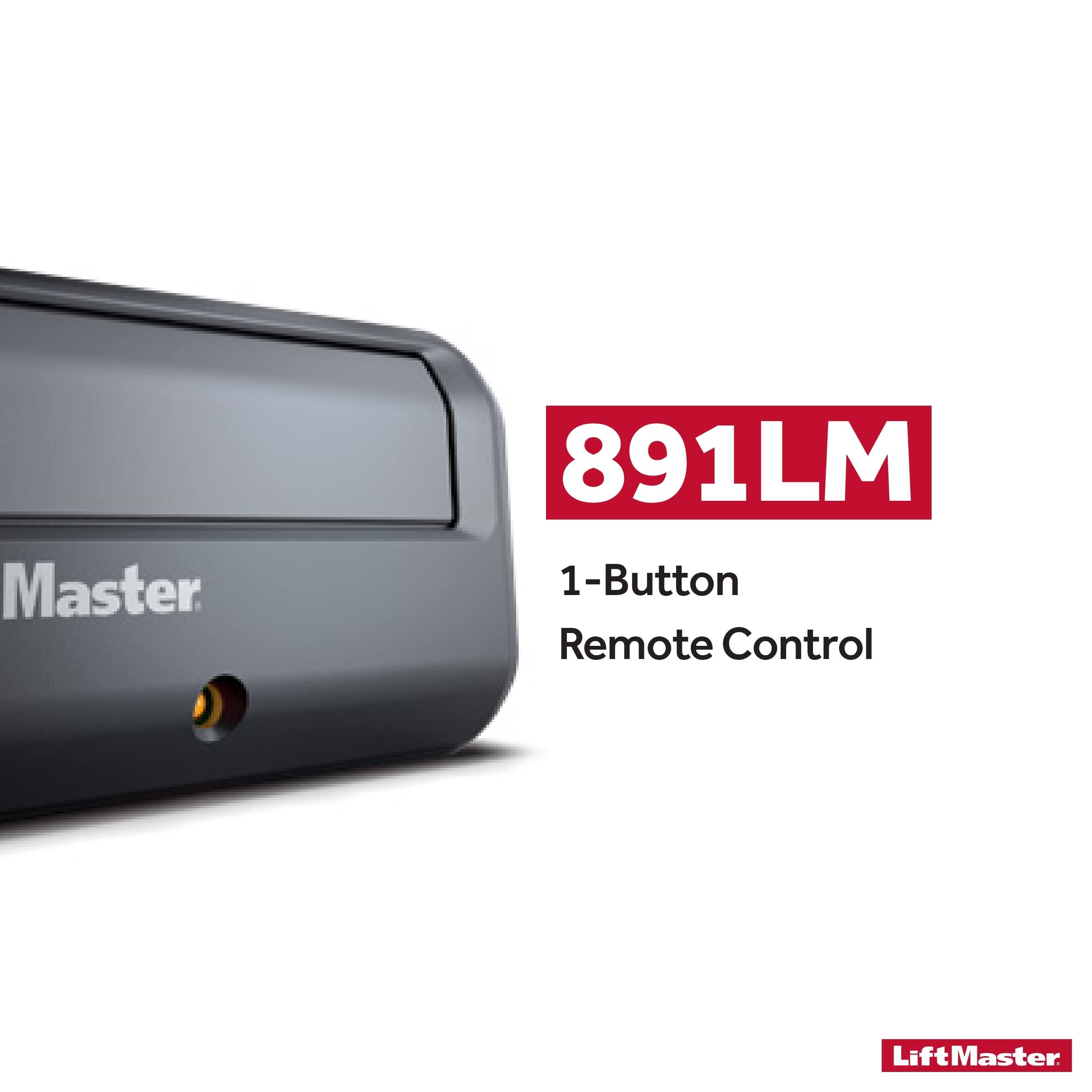 Close-up of 891LM remote showing single button design for simple operation.
