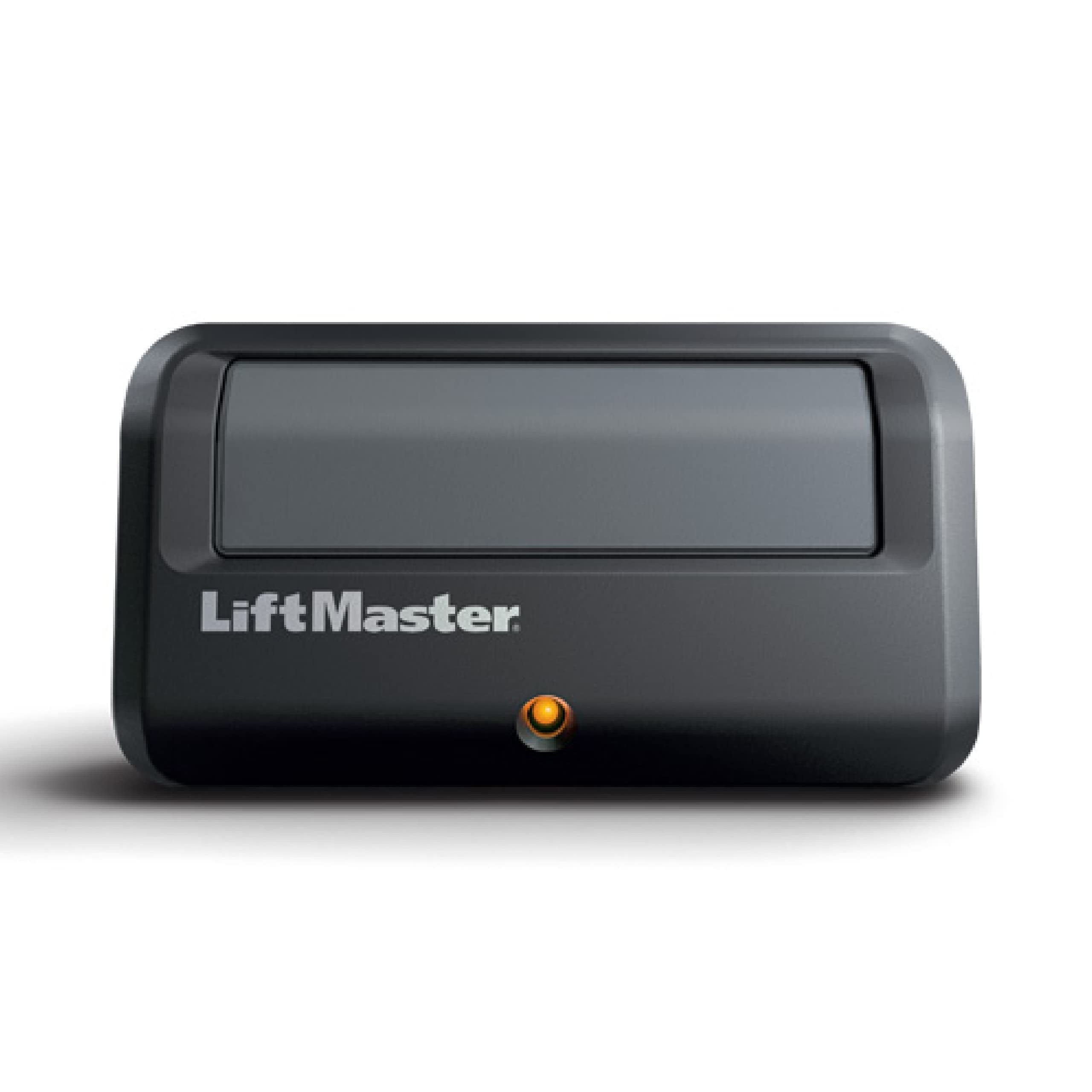 LiftMaster 891LM remote with visor clip for easy in-car access and quick gate control.