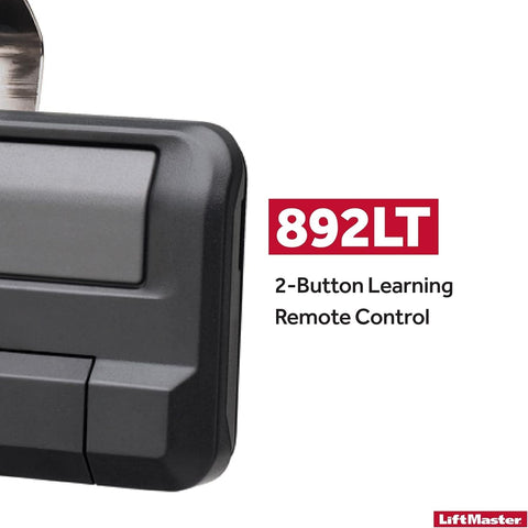 LiftMaster 892LT two-button remote close-up showing distinct programming options.