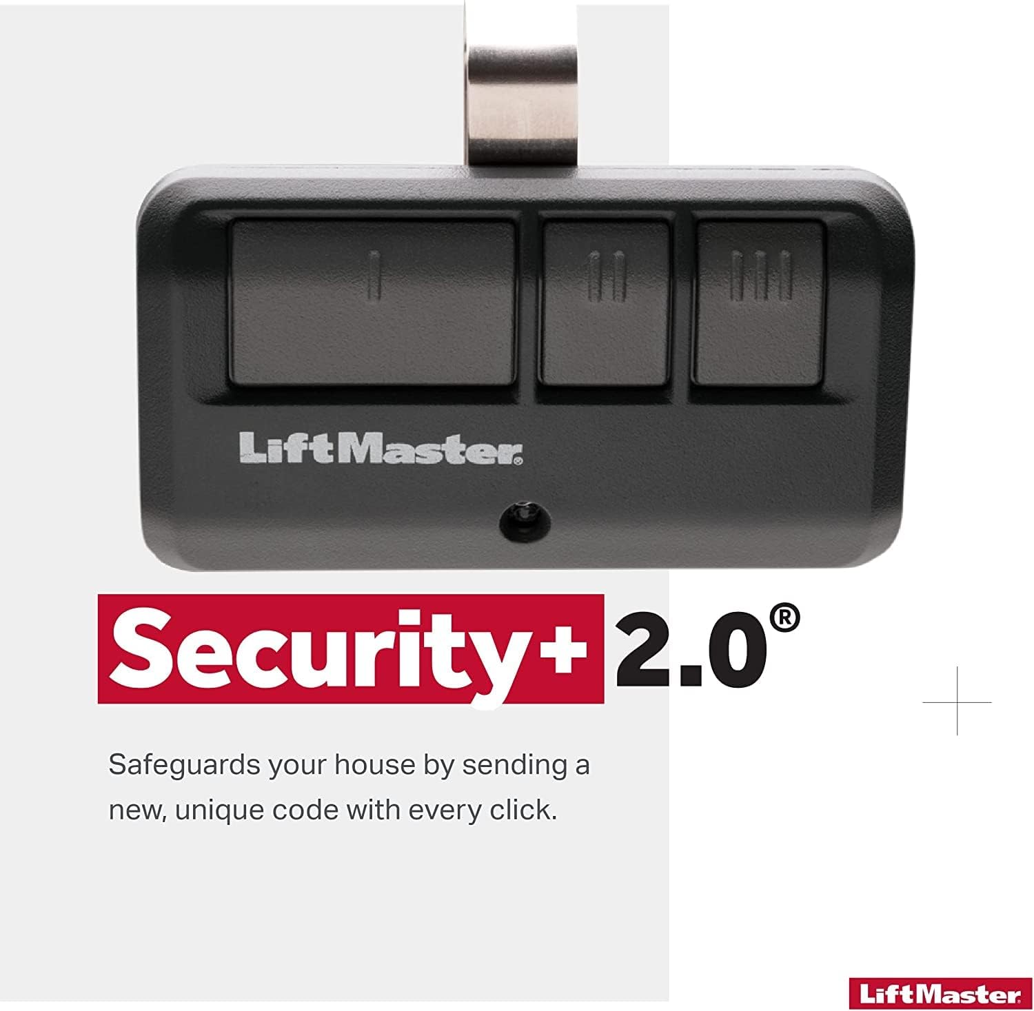 LiftMaster 893LM remote in garage use for convenient entry and access.
