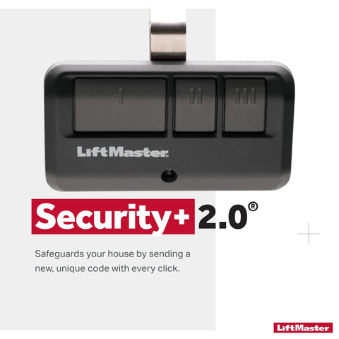 Close-up of LiftMaster 893Max Security+ 2.0 remote buttons for easy control.