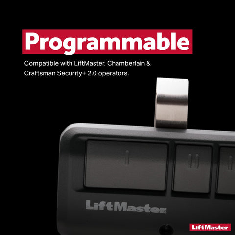 LED indicator on LiftMaster 893Max Security+ 2.0 remote signals programming status.