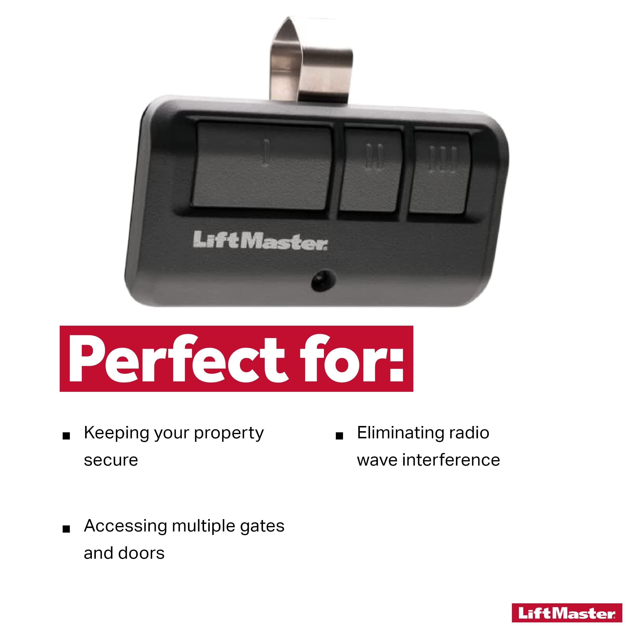 LiftMaster 893Max Security+ 2.0 remote packaging highlighting compatibility.
