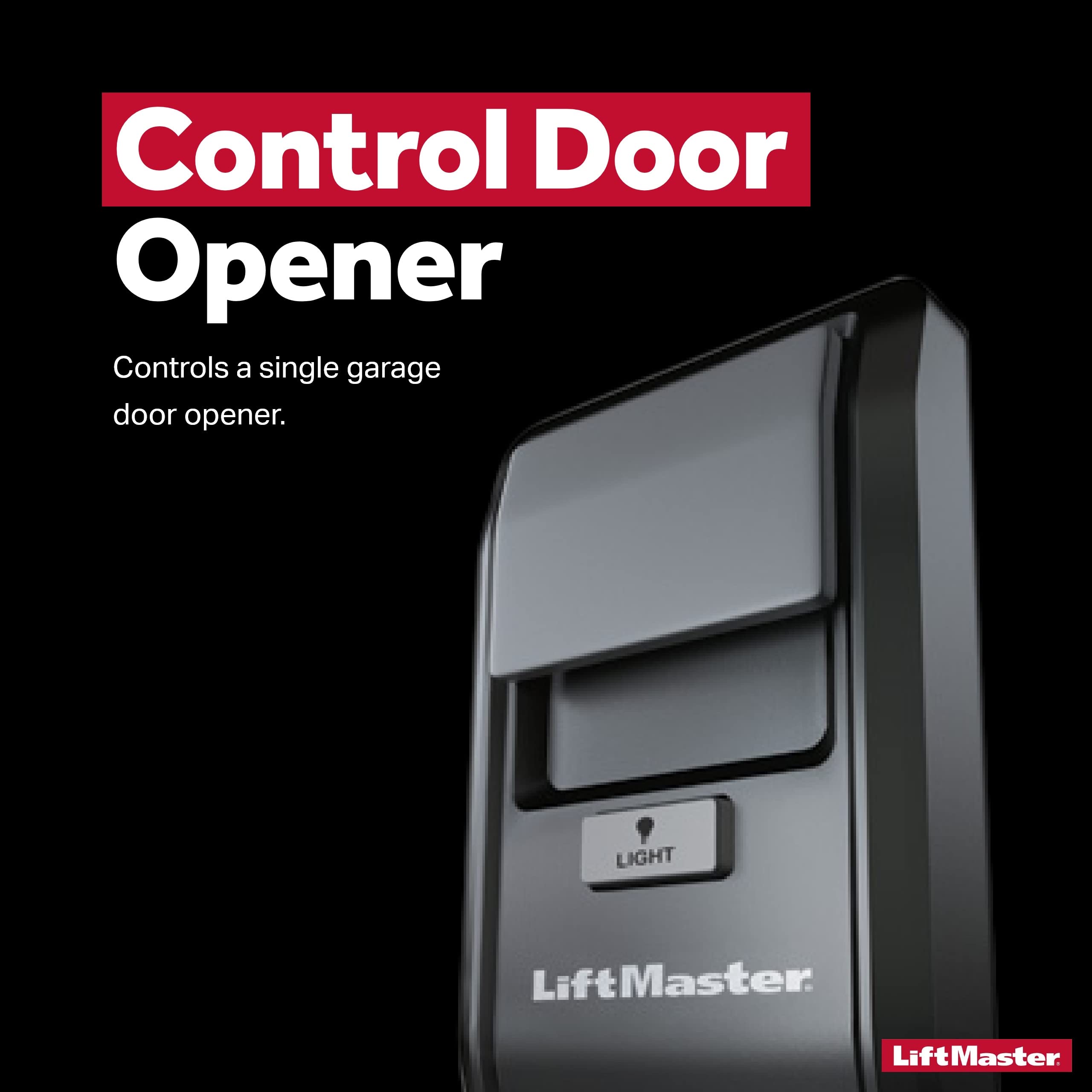 LiftMaster 882LMW two yellow antennas ensure strong signal.