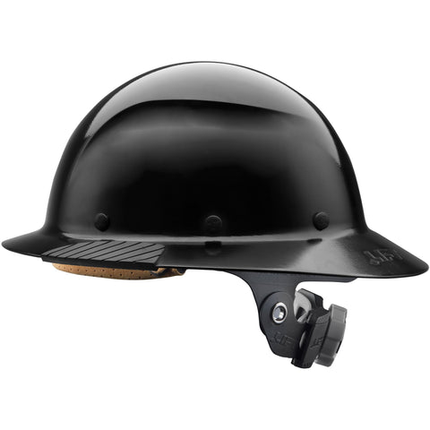LIFT Safety DAX full brim hard hat with black shell offers durable head protection.