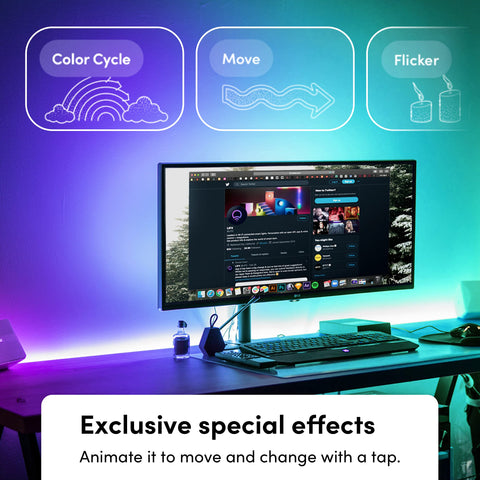 Eight addressable zones enable dynamic color scenes and movement