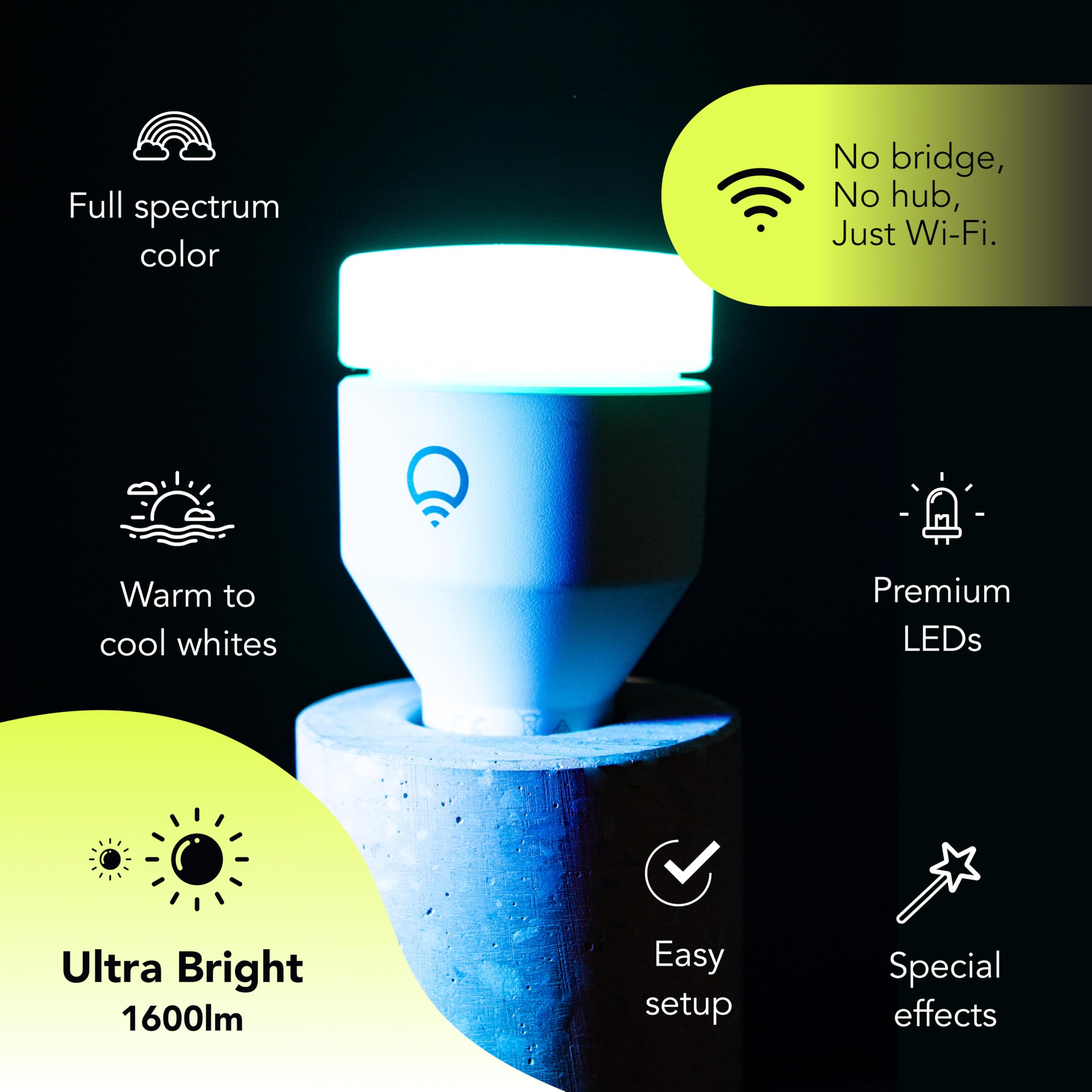 LIFX Color A21 displays millions of colors for mood customization