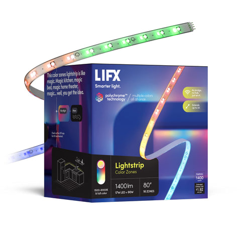 LIFX Polychrome multicolor strip with 8 zones for smooth gradients