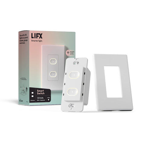 LIFX Smart Switch 2-button in-wall front view for quick room control.