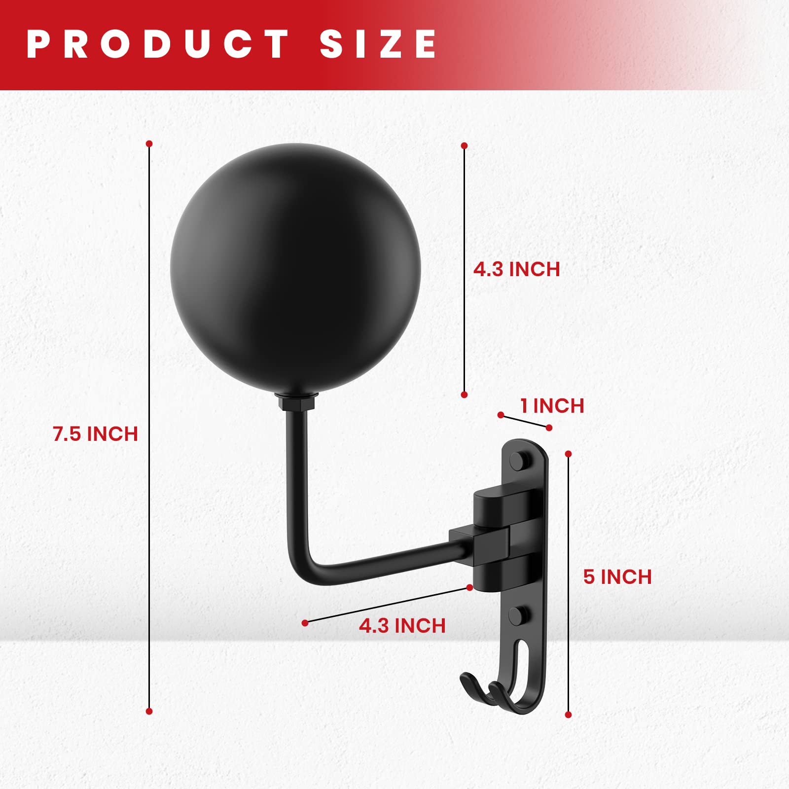 LIFXIZE helmet-hanger-wall-mount-180-swivel side view demonstrates 180-degree versatility for easy access.