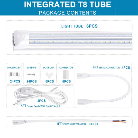 LIGHEART 8FT LED shop light plug and play setup for quick installation
