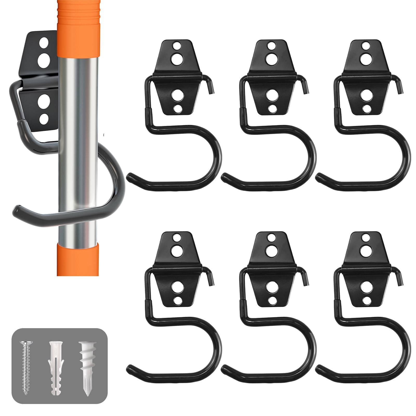 LIGHT DUST 12-pack of metal hangers keeps tools tidy and accessible.