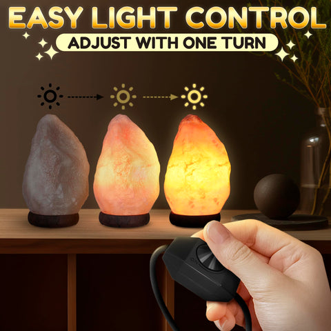 Light You 15W bulb salt lamp emitting soft amber light for relaxation