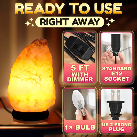 Light You hand carved salt lamp showing unique natural texture and silhouette