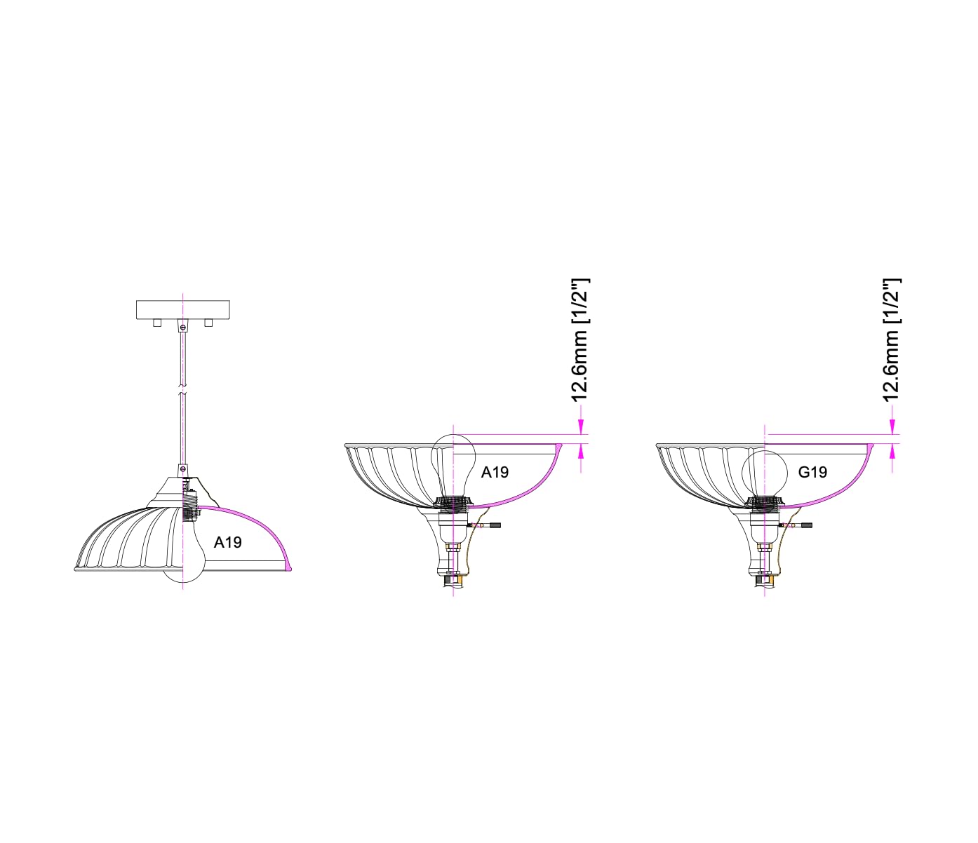 LIGHTACCENTS decorative bulb friendly shade complements bulbs and fixtures