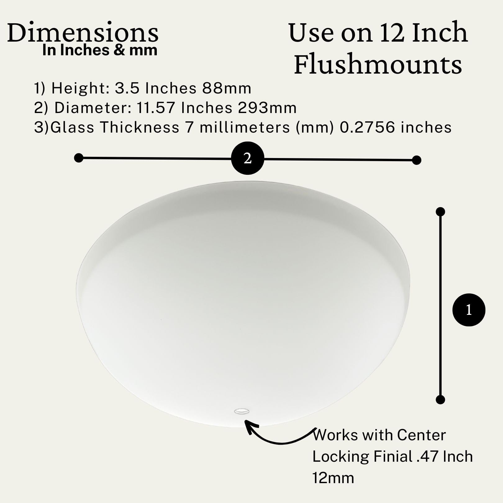 LightAccents durable frosted shade, long lasting ceiling fan cover.